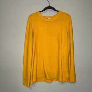 J.Crew Womens Crewneck Sweater Golden Yellow Knit Long Sleeve Size L